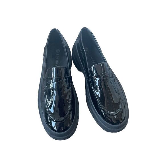 New! SPERRY Women's Highland Platform Loafer in Black Leather Size 9.5 #STS88575 - Picture 5 of 8